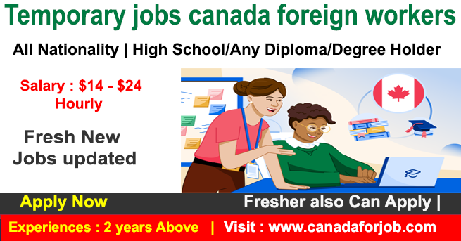 Temporary jobs canada foreign workers with Free Sponsor Visa