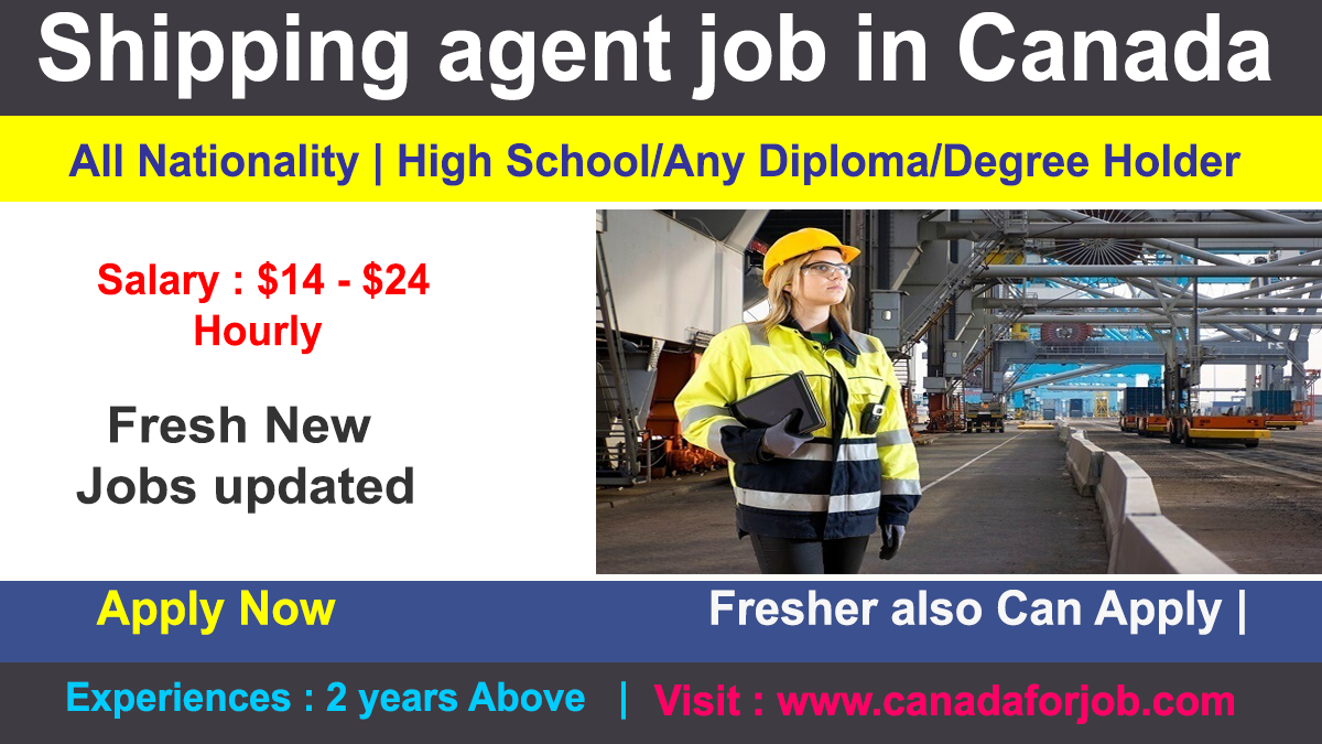 Shipping agent job in Canada in 2022 with the best salary
