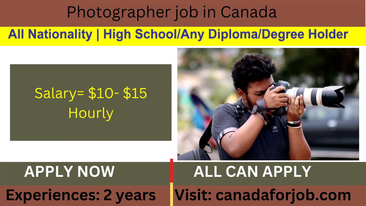 Photographer job in Canada