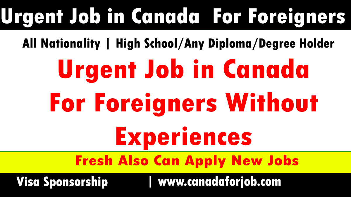 Urgent Job in Canada For Foreigners Without Experiences 20232024